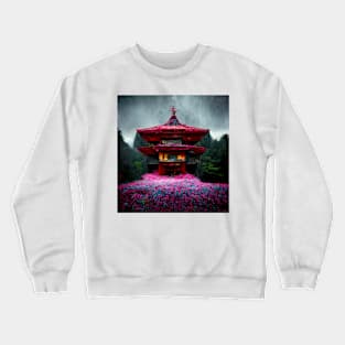 Japanese Temple of Flowers Crewneck Sweatshirt